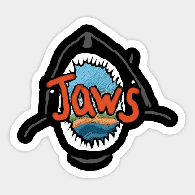 Jaws Cartoon Sticker by KColeman